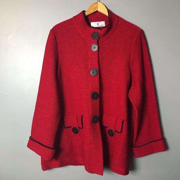 Steve Fabrikant Sweaters - Steve Fabrikant Sweater Jacket Size 2 Color Red
